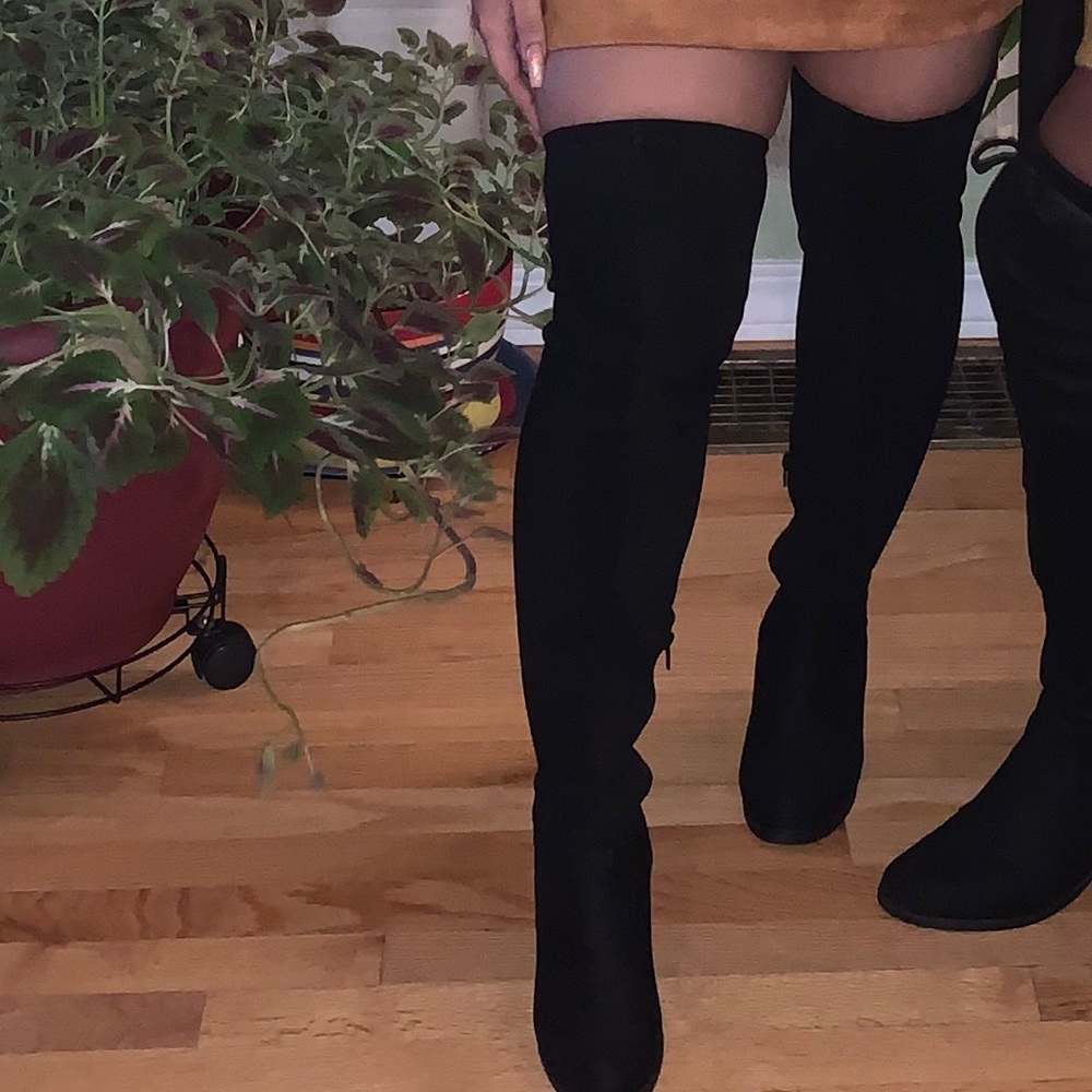black knee high boots